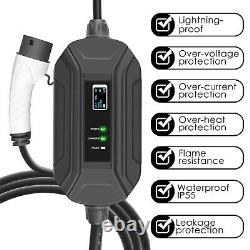 13A 250V Type 2 EV Charging Cable UK Plug Protable Electric Car Vehicle Charger