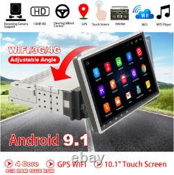 1Din Adjustable Android 9.1 10.1 1080P Quad-core 1GB+16GB Car Stereo Radio GPS