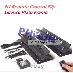 2 x Car Flip License Plate Frame Swap Shift Turn Blinds withRemote For EU Vehicles