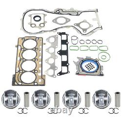 4X Pistons Kit & Cylinder Head Gasket For Audi Seat Skoda VW Jetta 1.4 TFSI TSI