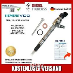 4x injector Siemens 03L130277B injection nozzle Audi Seat Skoda VW 1.6 TDI CAYA CAYB