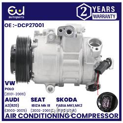 Air Con Ac Compressor Pump For Audi A2 Seat Ibiza Skoda Fabia Vw Polo Mk4 Bora