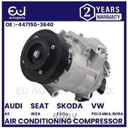 Air Con Ac Compressor Pump For Audi A2 Seat Ibiza Skoda Fabia Vw Polo Mk4 Bora