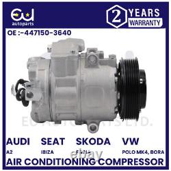 Air Con Ac Compressor Pump For Audi A2 Seat Ibiza Skoda Fabia Vw Polo Mk4 Bora