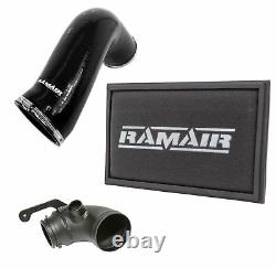 Black Ramair Panel Air Filter Intake Pipe & turbo Elbow for A3 S3 TSI MQB