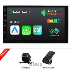 CAM+DVR+ Android 10 Double Din 7 Car Stereo GPS Sat Nav Radio DAB+ Touch Screen