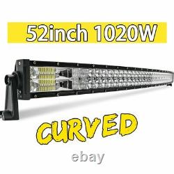 Curved 22 32 42 50 52'' LED Work Light Bar Spot Flood Roof Driving Lamp Offroad