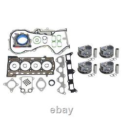 Cylinder Head Gasket + 4X Pistons Kit For VW Golf Audi Seat Skoda CAVD CTHD CTKA