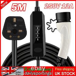 EV Charging Cable 5M Type 2 UK Plug 3 Pin Protable Electric Vehicle Car Charger