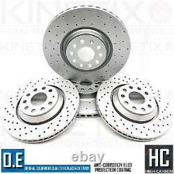 FRONT REAR KINETIX CROSS DRILLED PERFORMANCE BRAKE DISCS BREMBO PADS 340mm 310mm