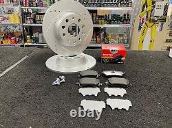 For Audi A3 Vw Golf Seat Skoda Rear 282mm Drilled Grooved Brake Discs With Pads