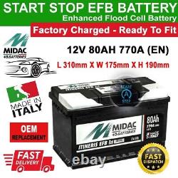 MIDAC IT4 EFB 12V 80AH 770A Car Battery Start Stop Fits VW AUDI SEAT SKODA VAG