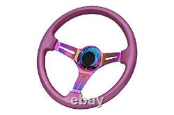 Pink Neo Chrome TS Aftermarket sports steering wheel 350mm 6x70mm