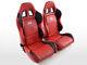 Sport Bucket Seats 2x Houston Faux Leather Red Black Interior Vw Audi Seat Skoda