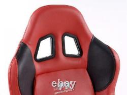 Sport Bucket Seats 2x Houston Faux Leather Red Black Interior VW Audi Seat Skoda