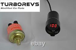 Universal Triple Smoked Digital Gauge Pack Boost Oil Pressure Voltage Dials 37mm