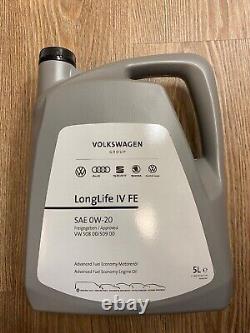 VW, SEAT, Audi, Skoda 0W20 Longlife IV Fully Synthetic Engine Oil 5 Litre