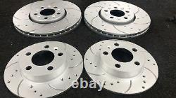 Vw Passat 2.0 Tdi Tfsi 1.8 CC Front Rear Drilled Grooved Brake Discs Brembo Pads