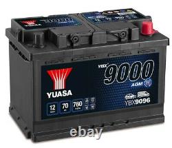 YBX9096 Yuasa AGM Start Stop Car Battery 12V 70Ah