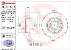 Disques de frein arrière solides revêtus + kit de service de plaquettes adapté à Audi Seat Skoda VW BREMBO