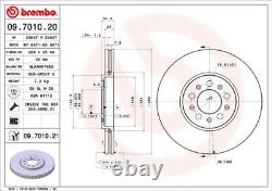 Disques de frein avant ventilés internement BREMBO 09.7010.21 2x Adaptés Audi Seat Skoda VW