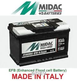 Midac It4 Efb 12v 80ah 770a Démarrage De La Batterie De Voiture S'adapte Vw Audi Seat Skoda Vag