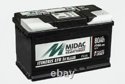 Midac It4 Efb 12v 80ah 770a Démarrage De La Batterie De Voiture S'adapte Vw Audi Seat Skoda Vag