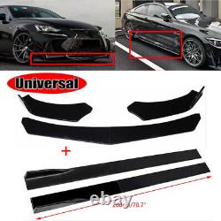 Universal Voiture Avant Bumper Lip Spoiler Splitter +78.7 Jupes Latérales Extensions Royaume-uni