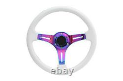 White Neo Chrome Ts Aftermarket Sports Volant Roue 6x70mm Pcd