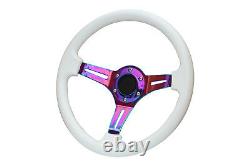 White Neo Chrome Ts Aftermarket Sports Volant Roue 6x70mm Pcd